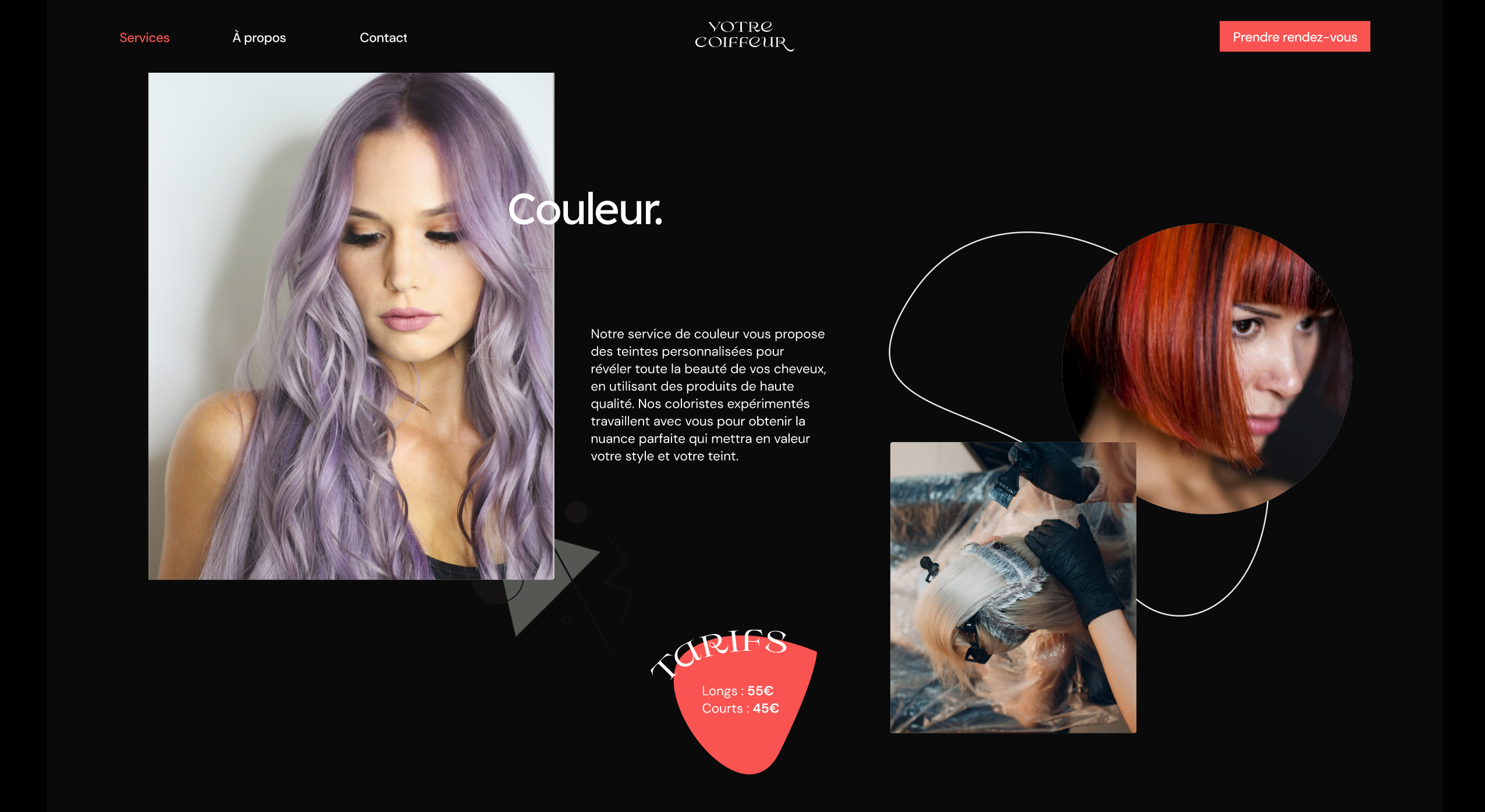 Accueil du site votre coiffeur par Akato